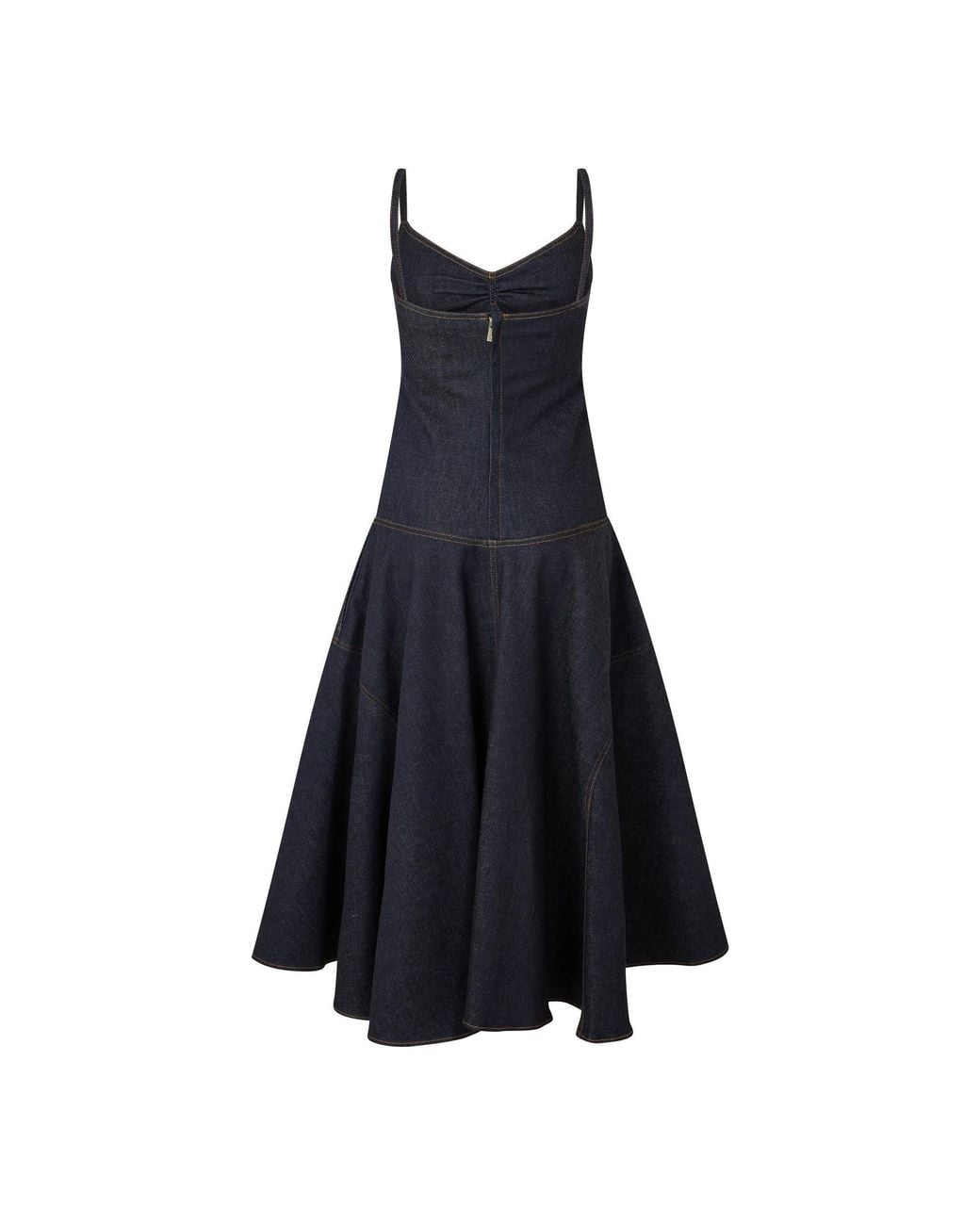 Jacquemus Blue Denim Camisole Midiflared Dress