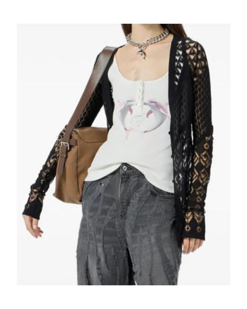 Blumarine Black V-Neck Cardigan