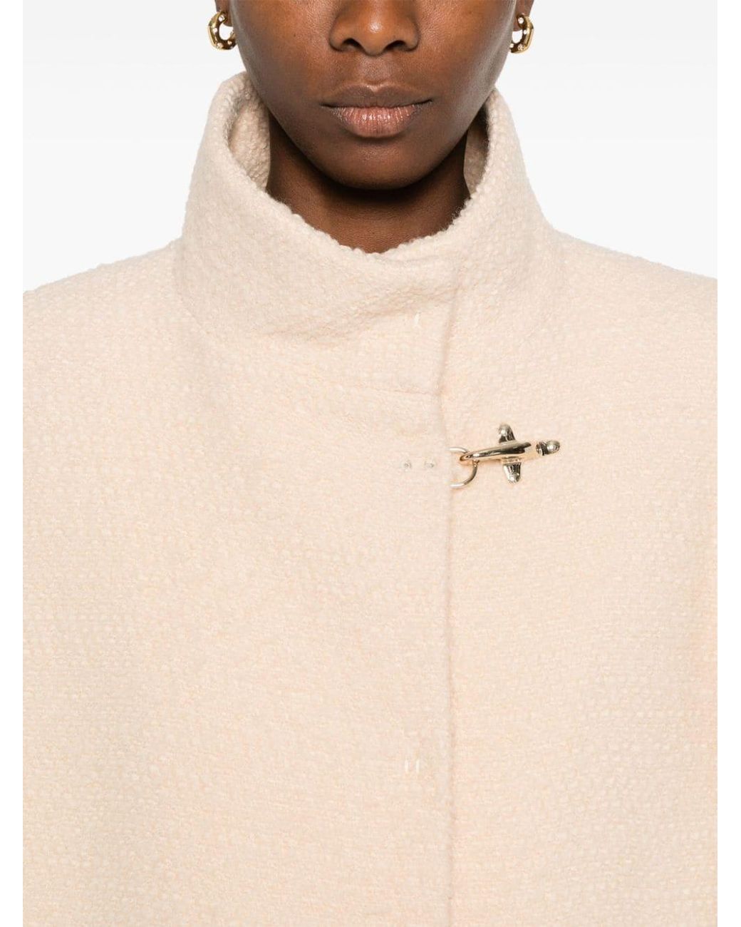 Fay Natural Long-Sleeved Blend Cape