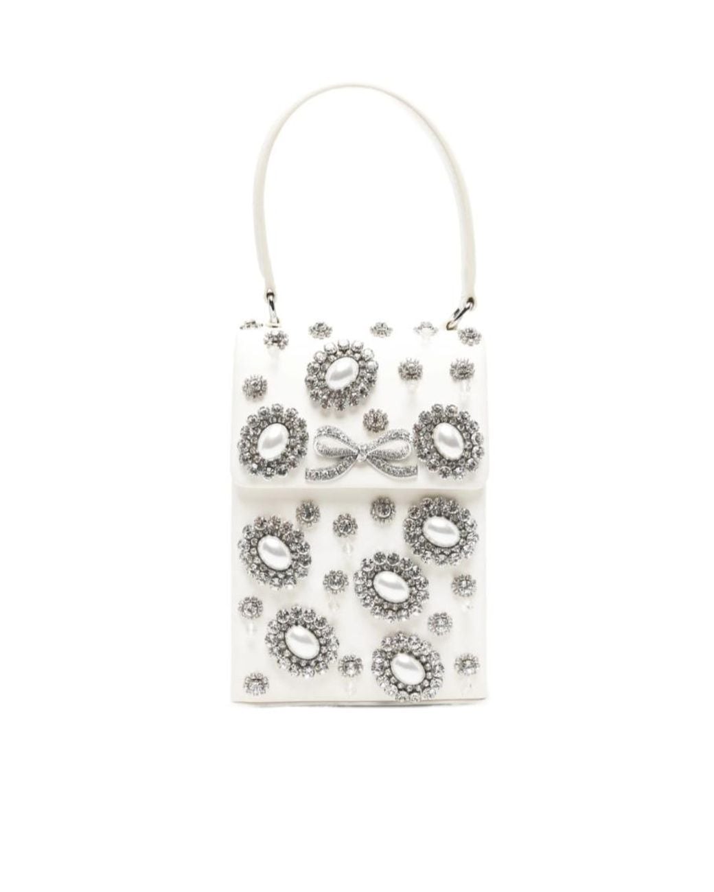 Self-Portrait White Embellished Chain Shoulder Bag