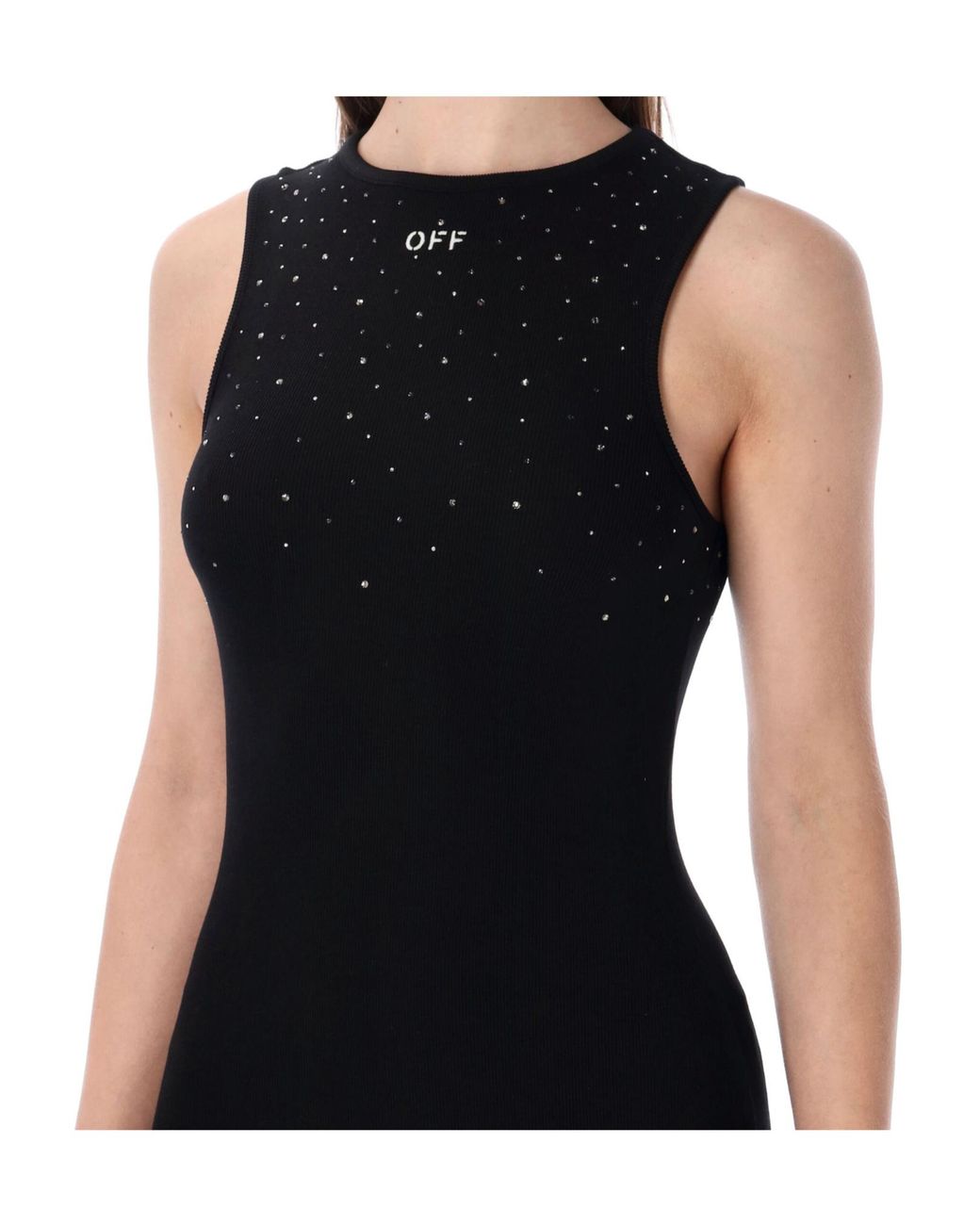 Off-White c/o Virgil Abloh Black Logo Detailed Sleeveless Mini Dress