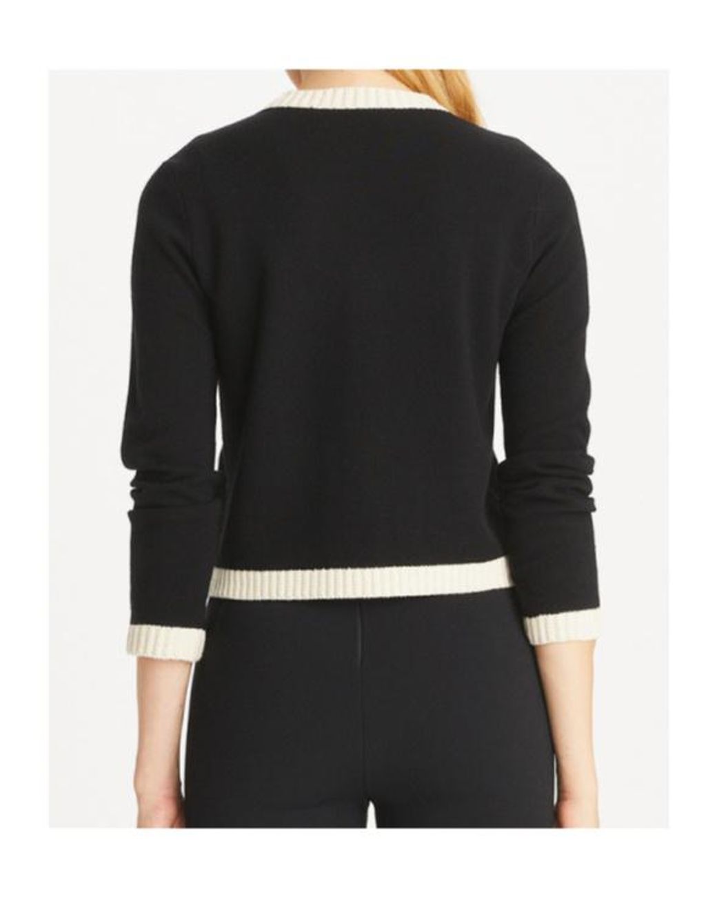 Tory Burch Black Kendra Chunky Knit Cardigan