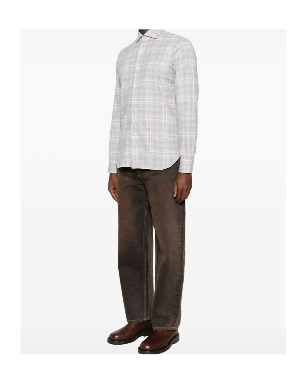 Barba Napoli White Long Sleeve Shirt for men