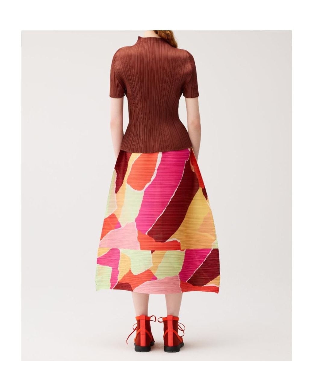 Pleats Please Issey Miyake Red Surprise Skirt