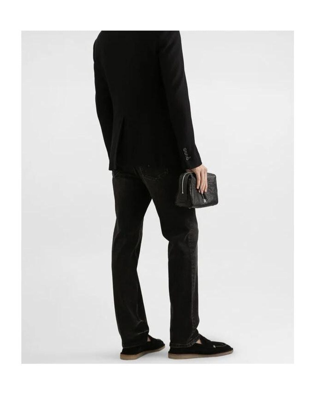 Dolce & Gabbana Black Logo Patch Straight-Leg Jeans for men