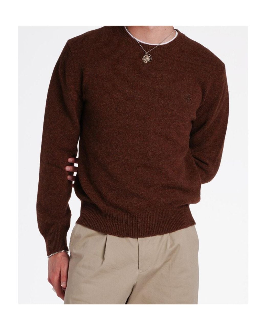 Baracuta Brown Shetland Sweater for men