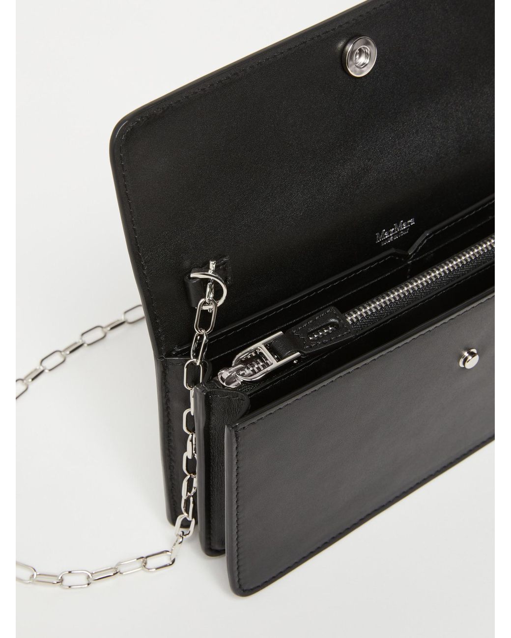 Max Mara Black Leather Phone Pouch