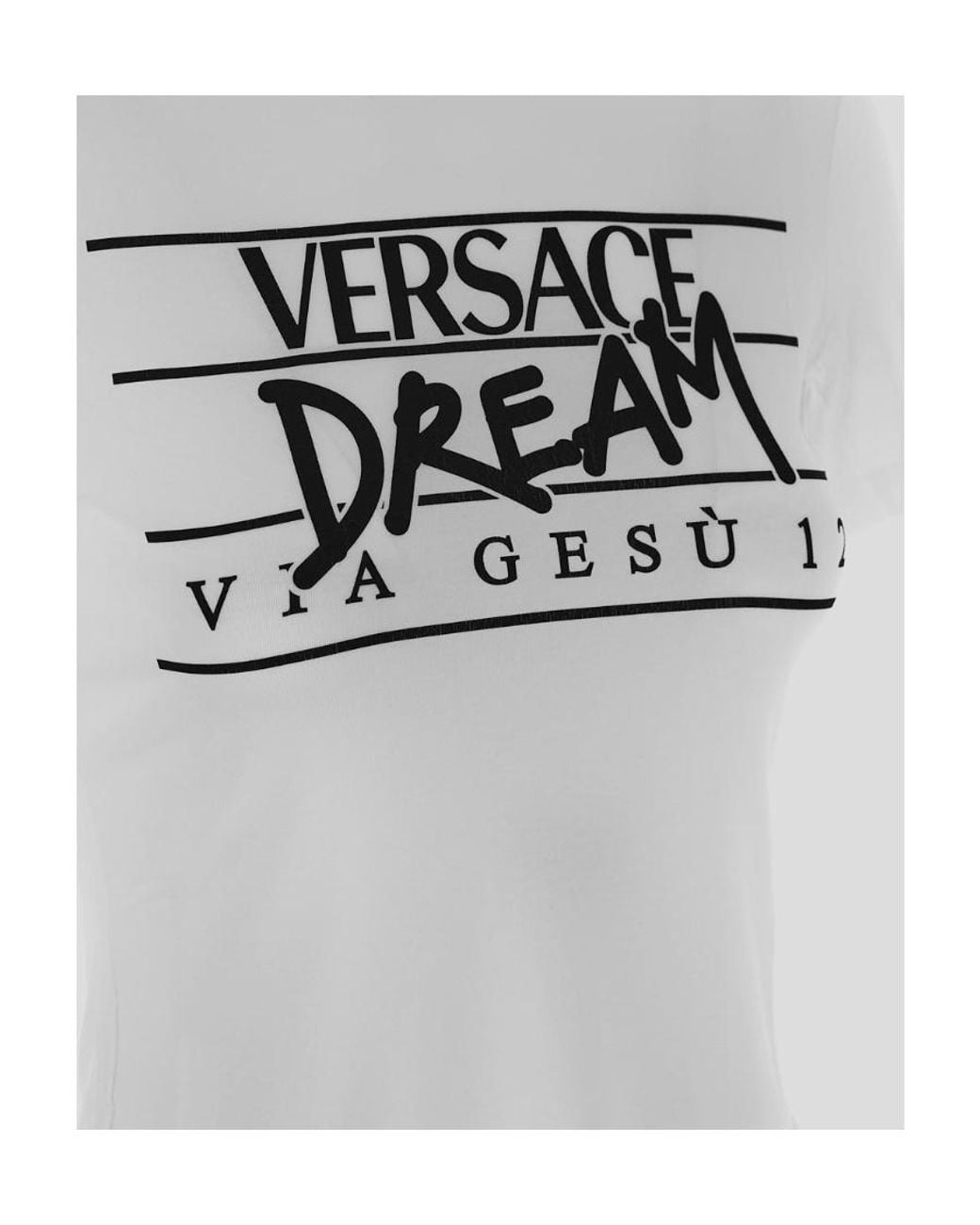 Versace Gray Dream-Print Short-Sleeve T-Shirt