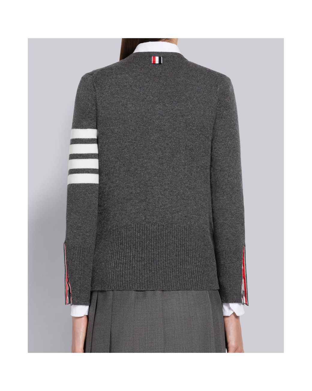 Thom Browne Gray 4-Bar Stripe Sweater