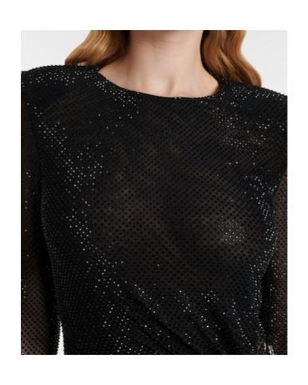 Self-Portrait Black Rhinestone-Embellished Mesh Maxi Dress