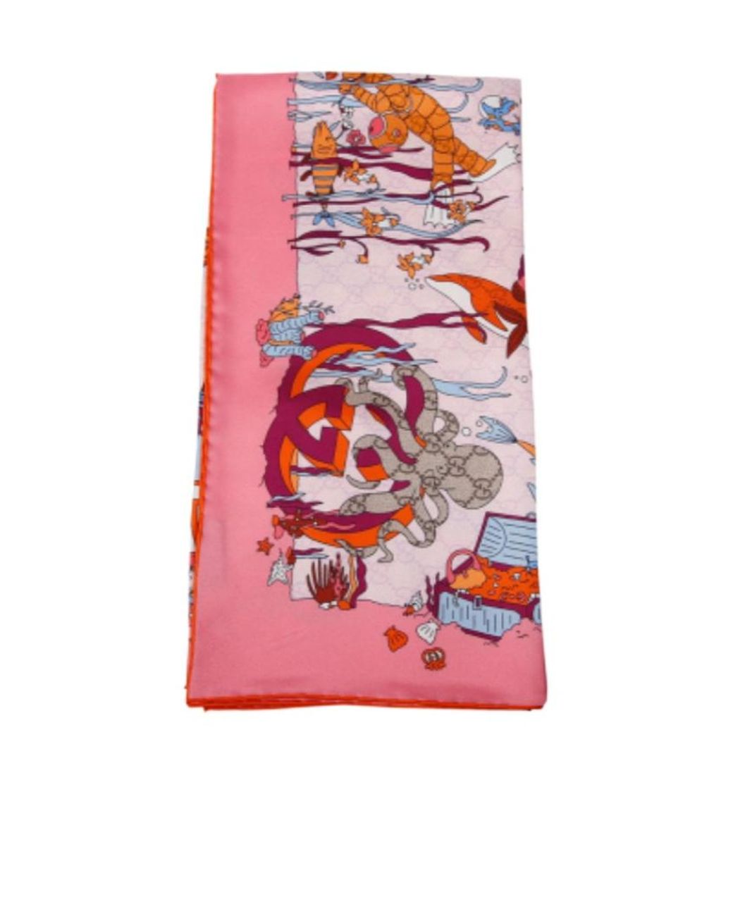 Gucci Pink Graphic Print Scarf