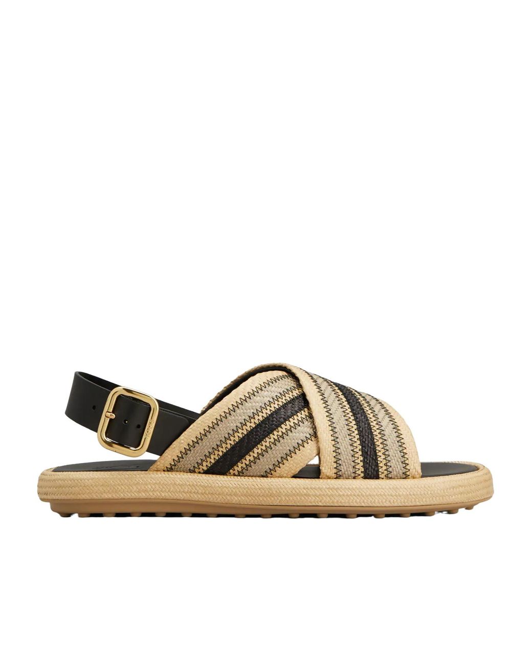 Tod's Brown Two-Tone Woven Sandals