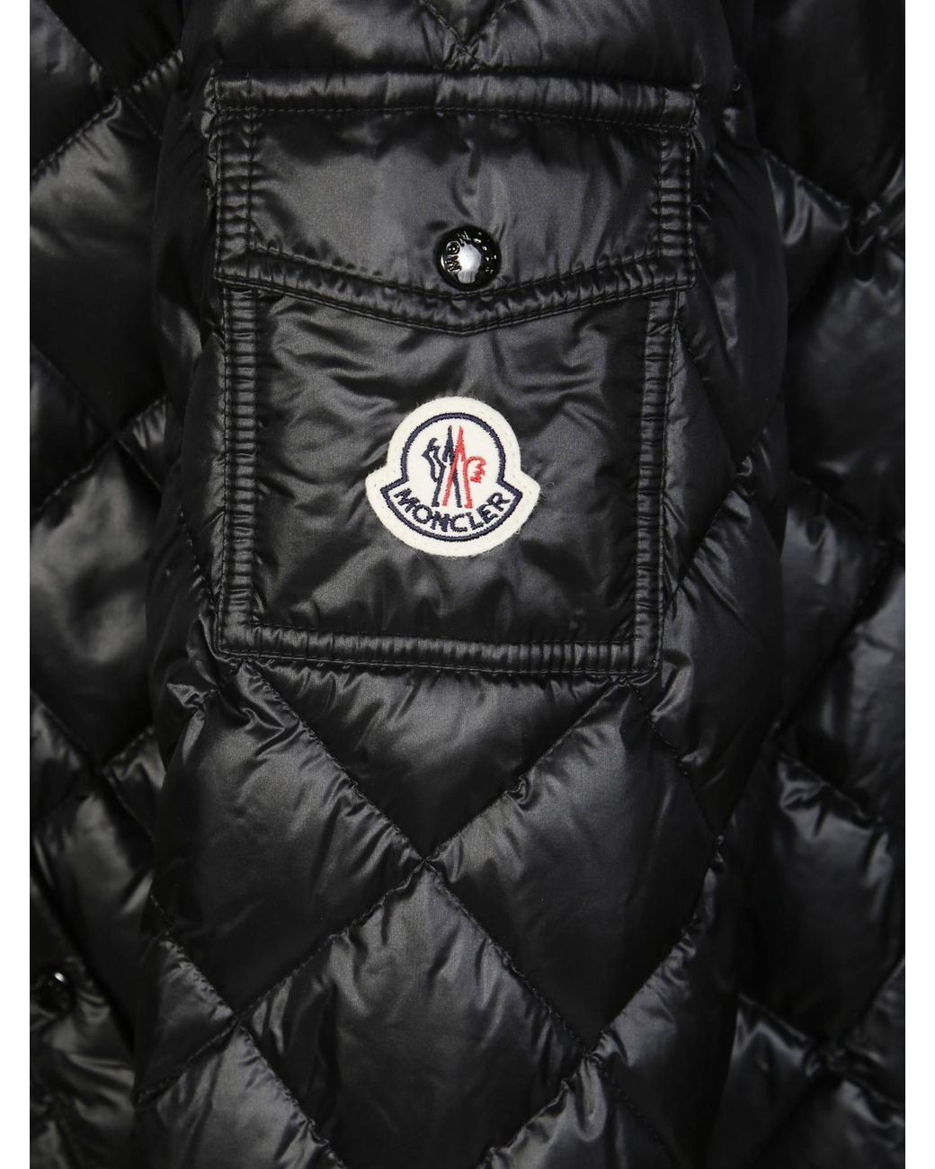Moncler Black Camicia Zip-Up Quilted Jacket