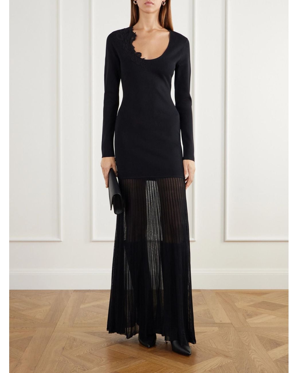 Sir Black Paneled Stretch-Knit Dress