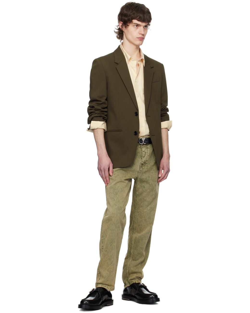 AMI Green Ami Single-Breasted Tailored Blazer for men