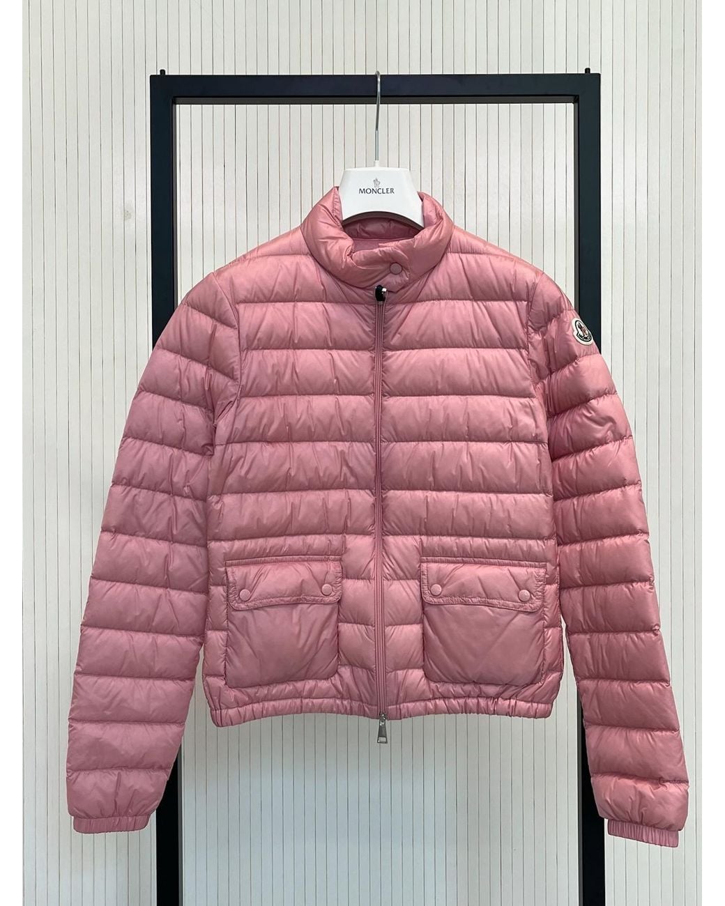 Moncler Pink Lans Packable Short Down Jacket