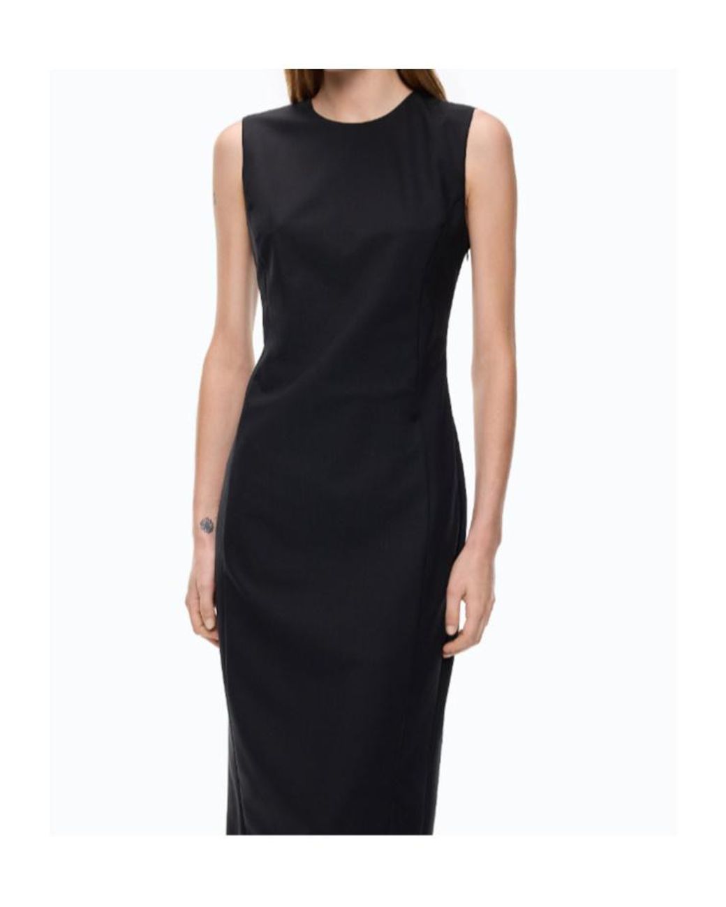 Pinko Black Lace-Up Midi Dress