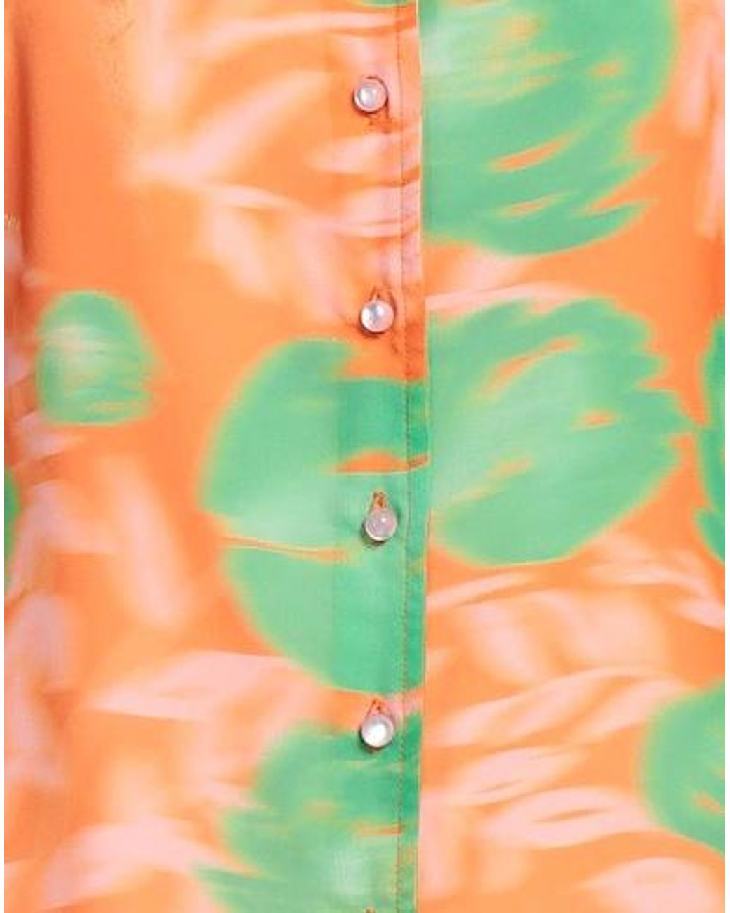 Ganni Orange Multi-Color Short-Sleeve Top