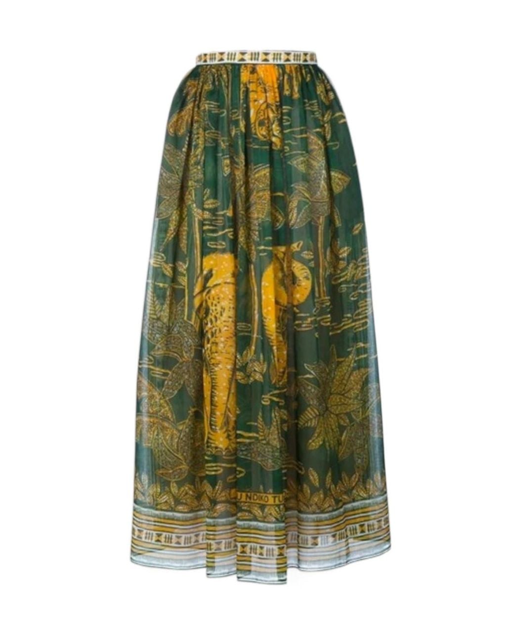 Valentino Green Patterned Skirt