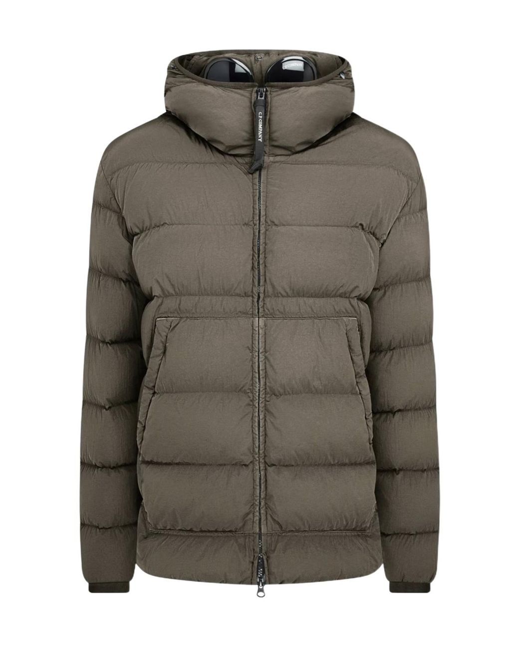 C P Company Green Chrome-R Goggle Down Jacket for men