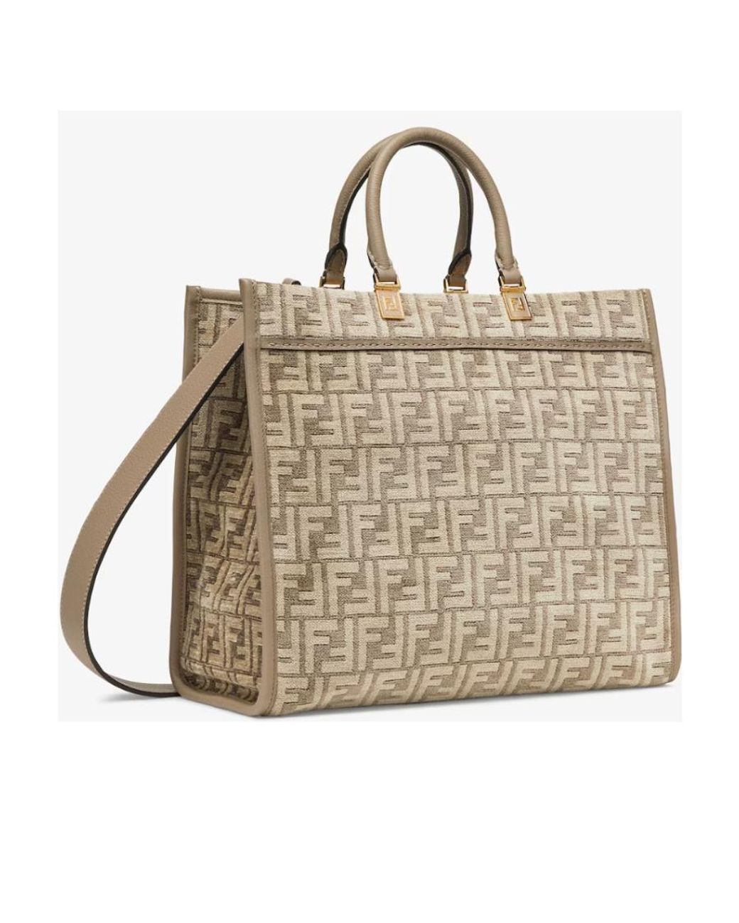 Fendi Metallic Sunshine Ff Motif Medium Tote Bag