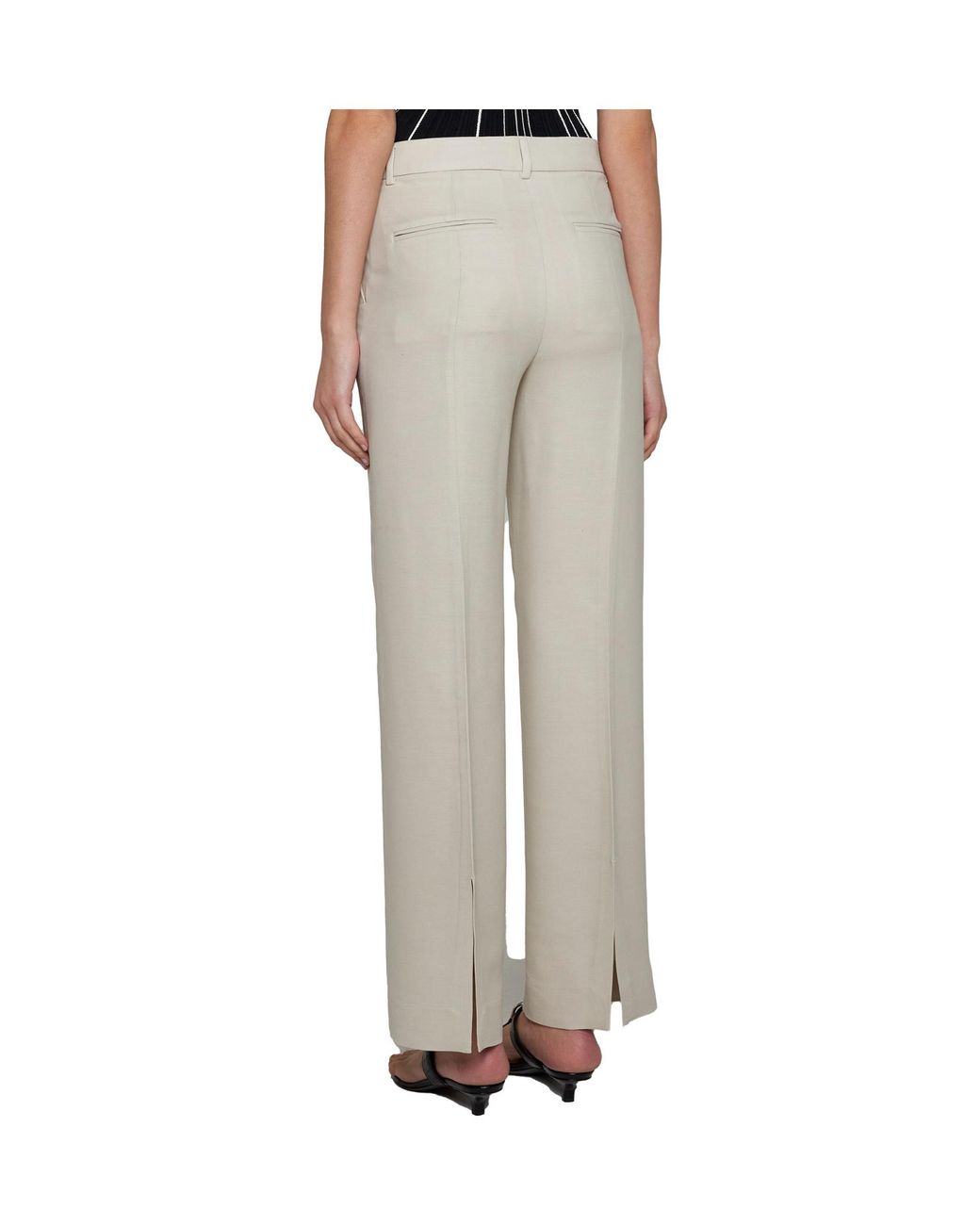 Totême  Gray Totême Straight Leg Relaxed Pants