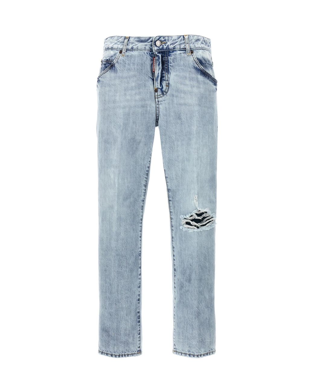 DSquared² Blue Distressed Cropped Jeans