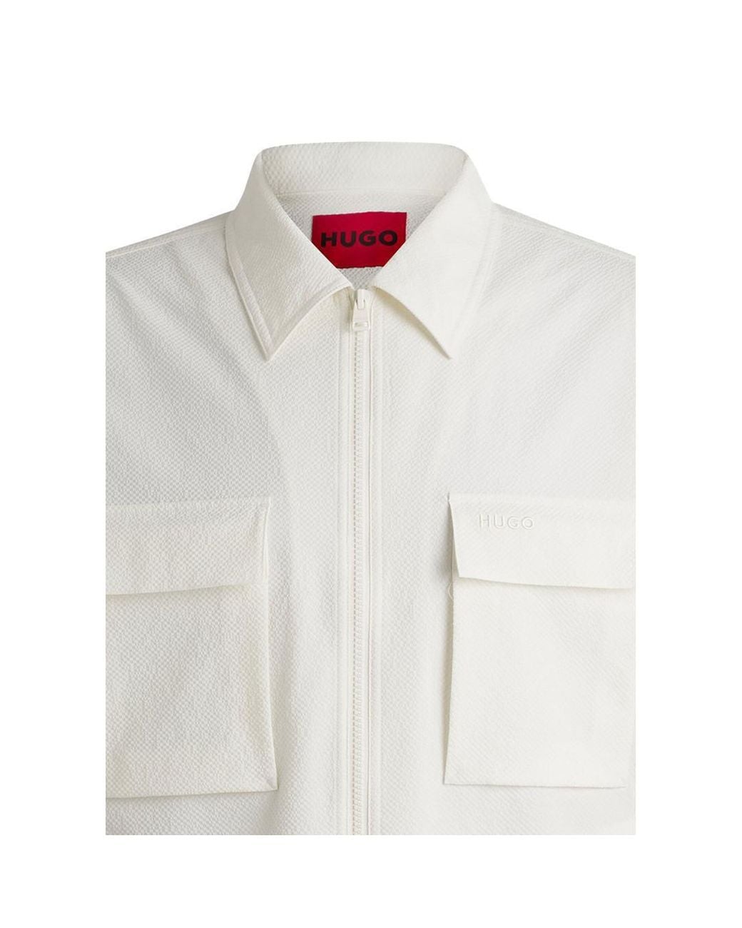 Boss White Long-Sleeved Casual Jacket for men