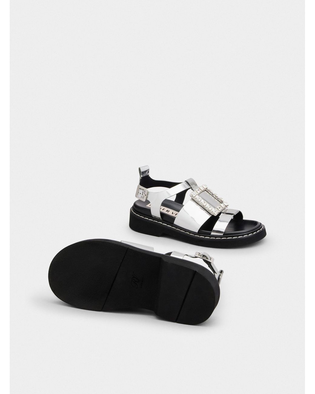 Roger Vivier Multicolor Open-Toed Round Head Sandals