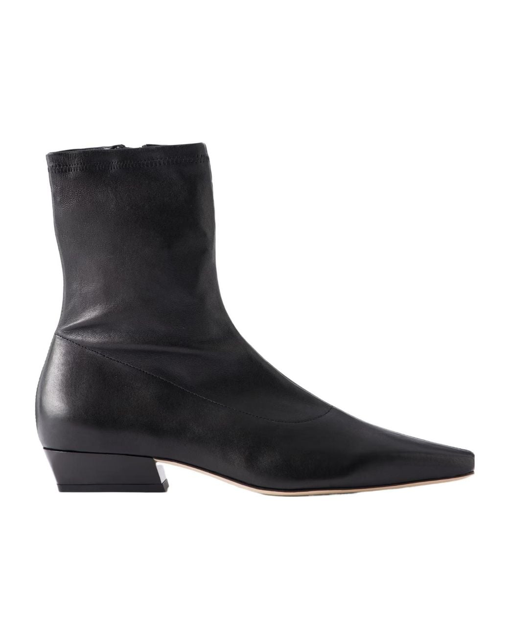 Staud Black Square-Toe Ankle Boots