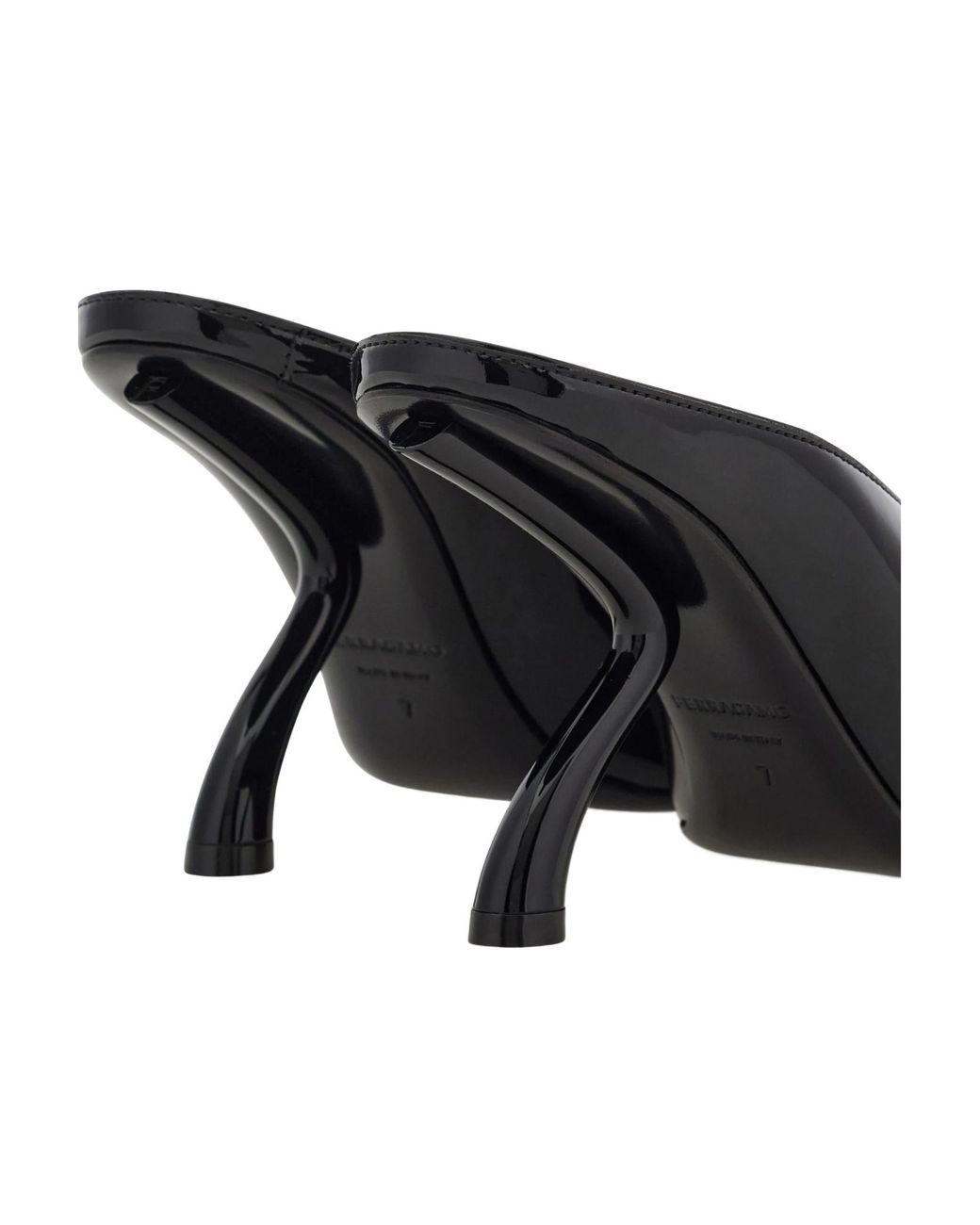 Ferragamo Black S-Shaped Heel Mule