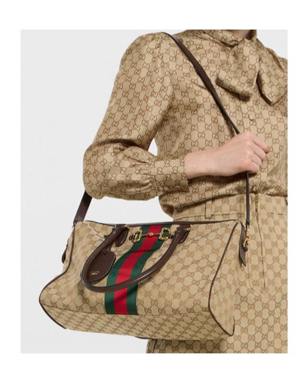 Gucci Brown Borsetto Large Boston Bag