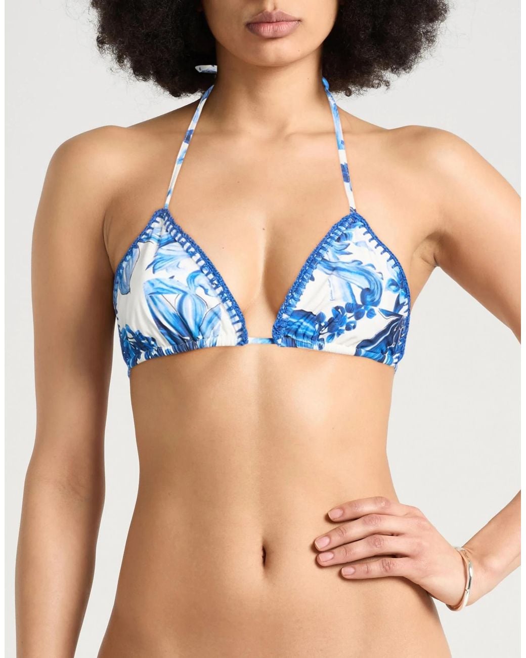 Farm Rio Blue Floral Triangle Bikini