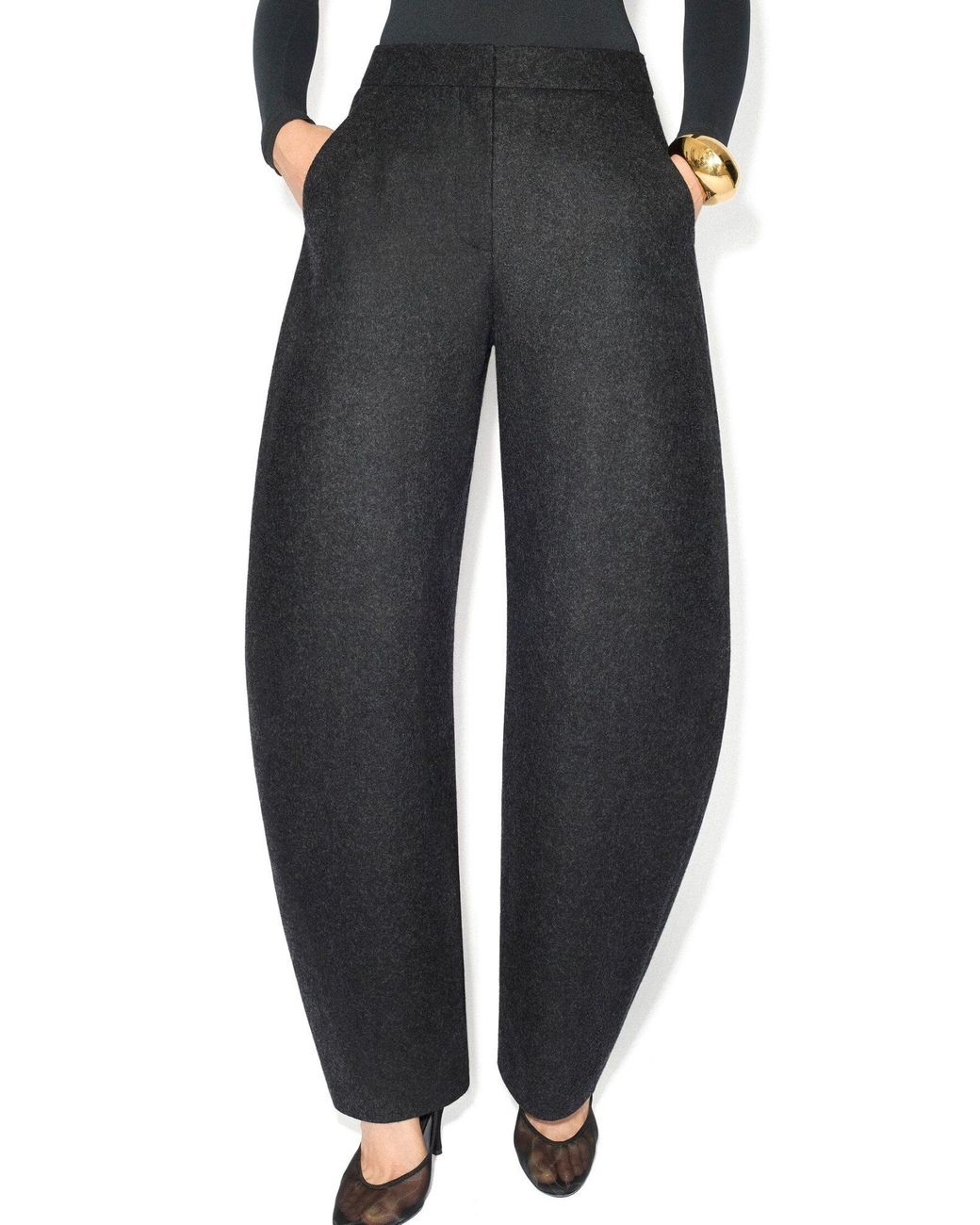 Alaïa Blue Alaïa High-Rise Wide-Leg Pants