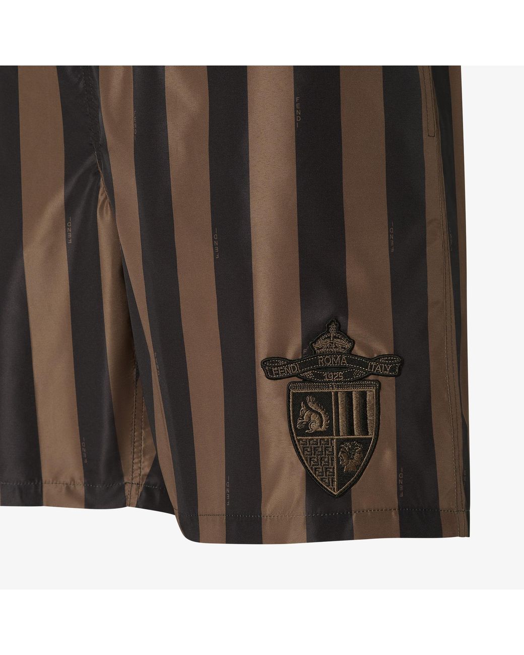 Fendi Black Striped Drawstring Swim Shorts for men