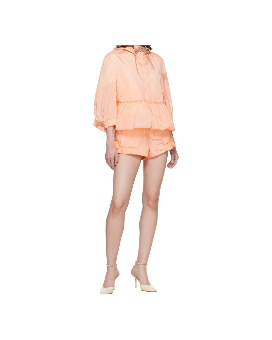 Simone Rocha Natural Frill Track Shorts
