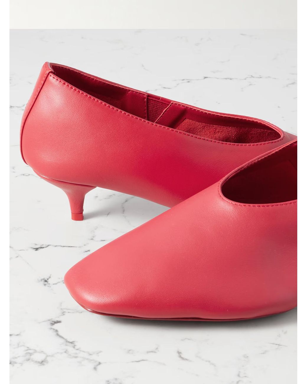 St. Agni Red Leather High Heels