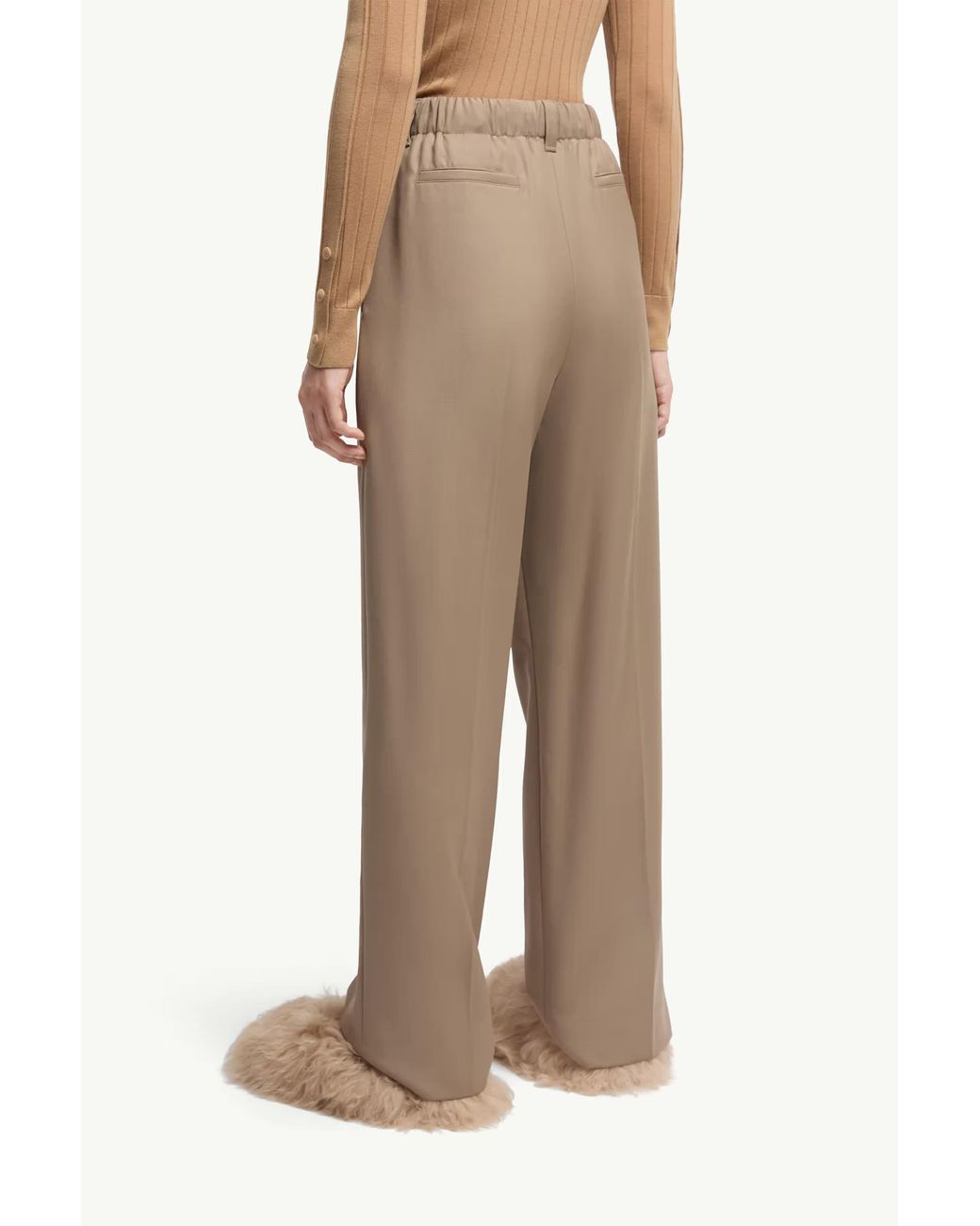Moncler Natural Wool Gabardine Tailored Pants