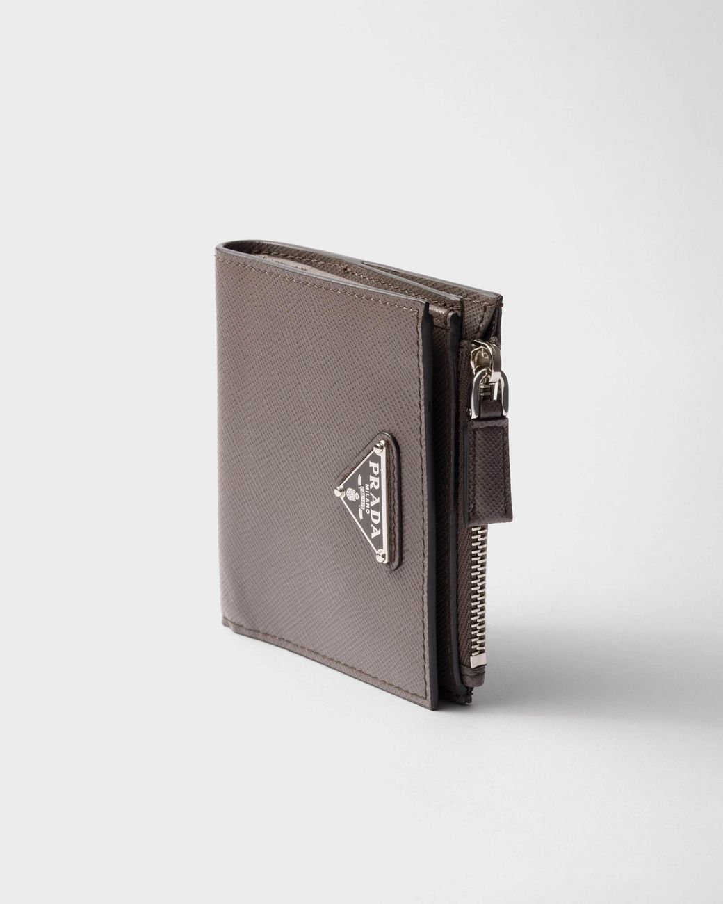 Prada Gray Small Saffiano Leather Wallet for men