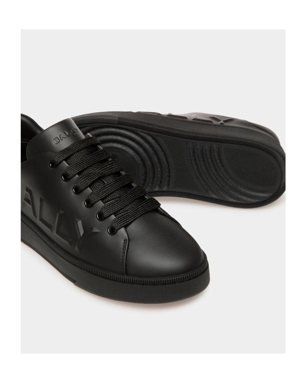 Bally Black Round Toe Lace-Up Sneakers for men