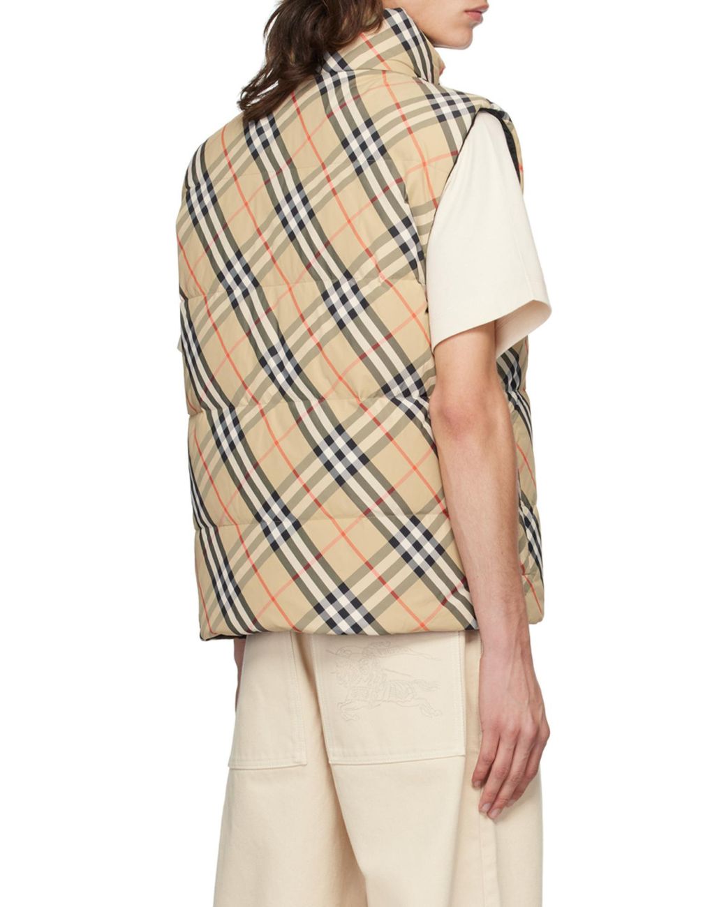 Burberry Multicolor Reversible Check Nylon Padded Gilet for men