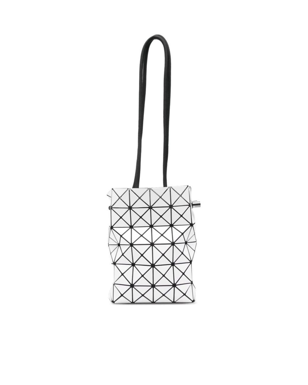 Issey Miyake White Prism Drawstring Shoulder Bag