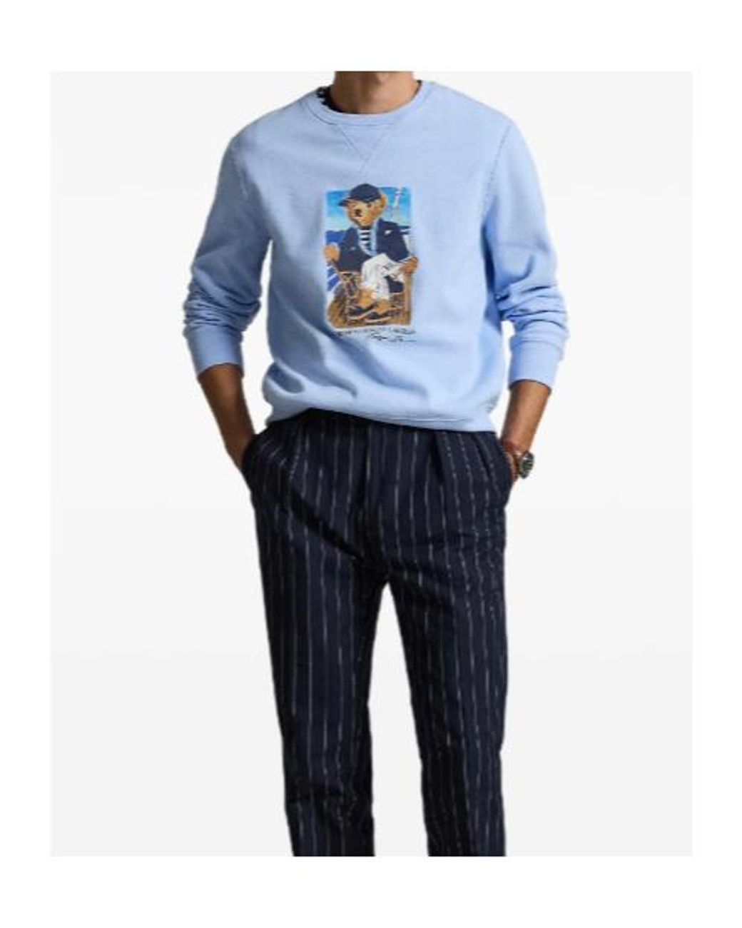 Polo Ralph Lauren Blue Apos;S Polo Bear Cotton Fleece Sweatshirt for men