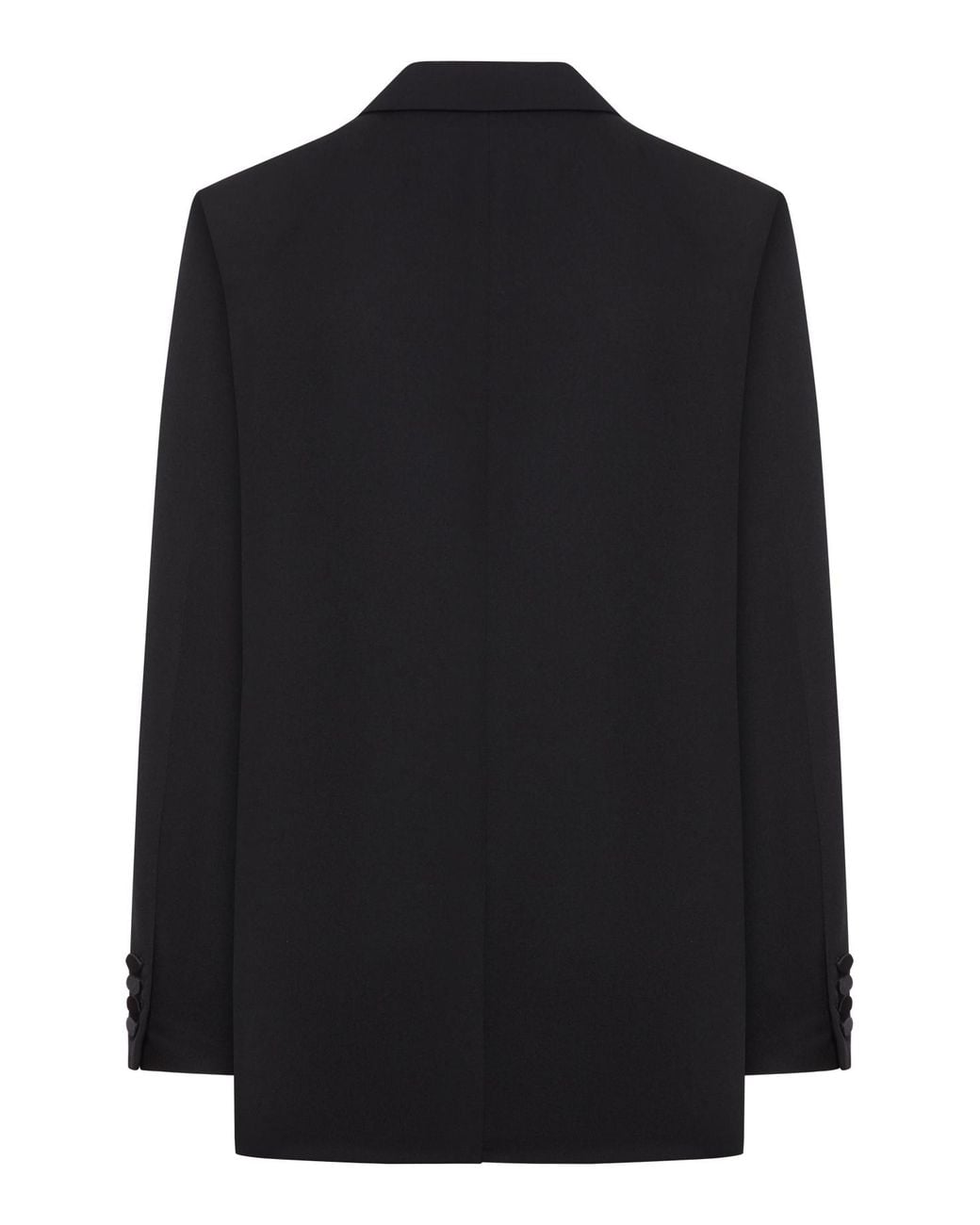 Saint Laurent Black Satin-Lapels Double-Breasted Blazer