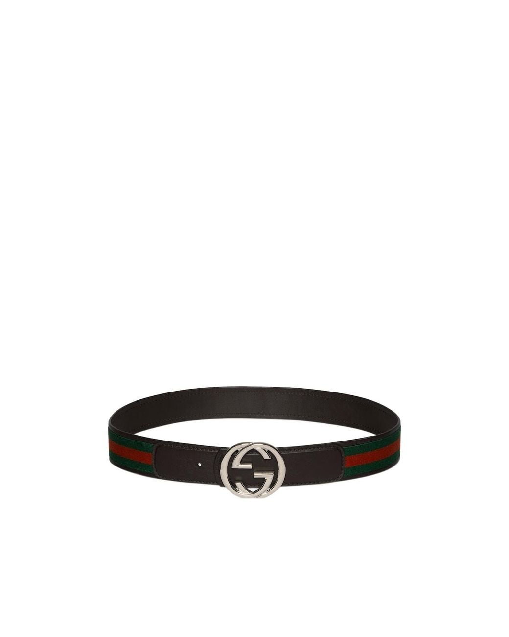 Gucci White Interlocking G Buckle Reversible Belt for men