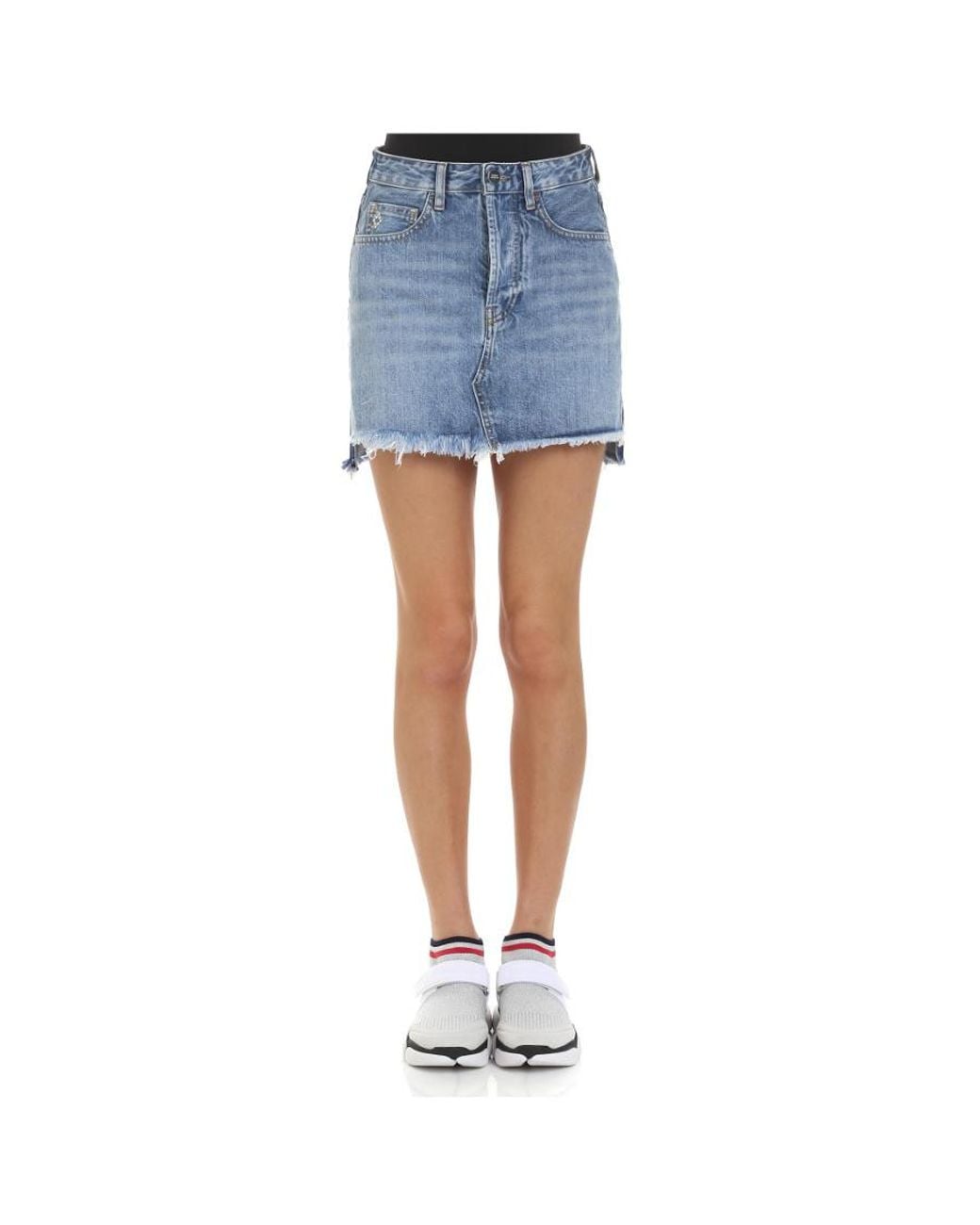Marcelo Burlon Blue Vintage Denim Skirt