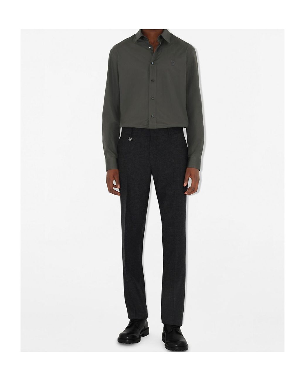 Burberry Black Wool Tailored Trousers for men