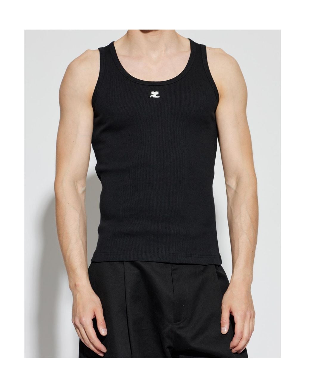 Courreges Black Crew Neck Vest for men