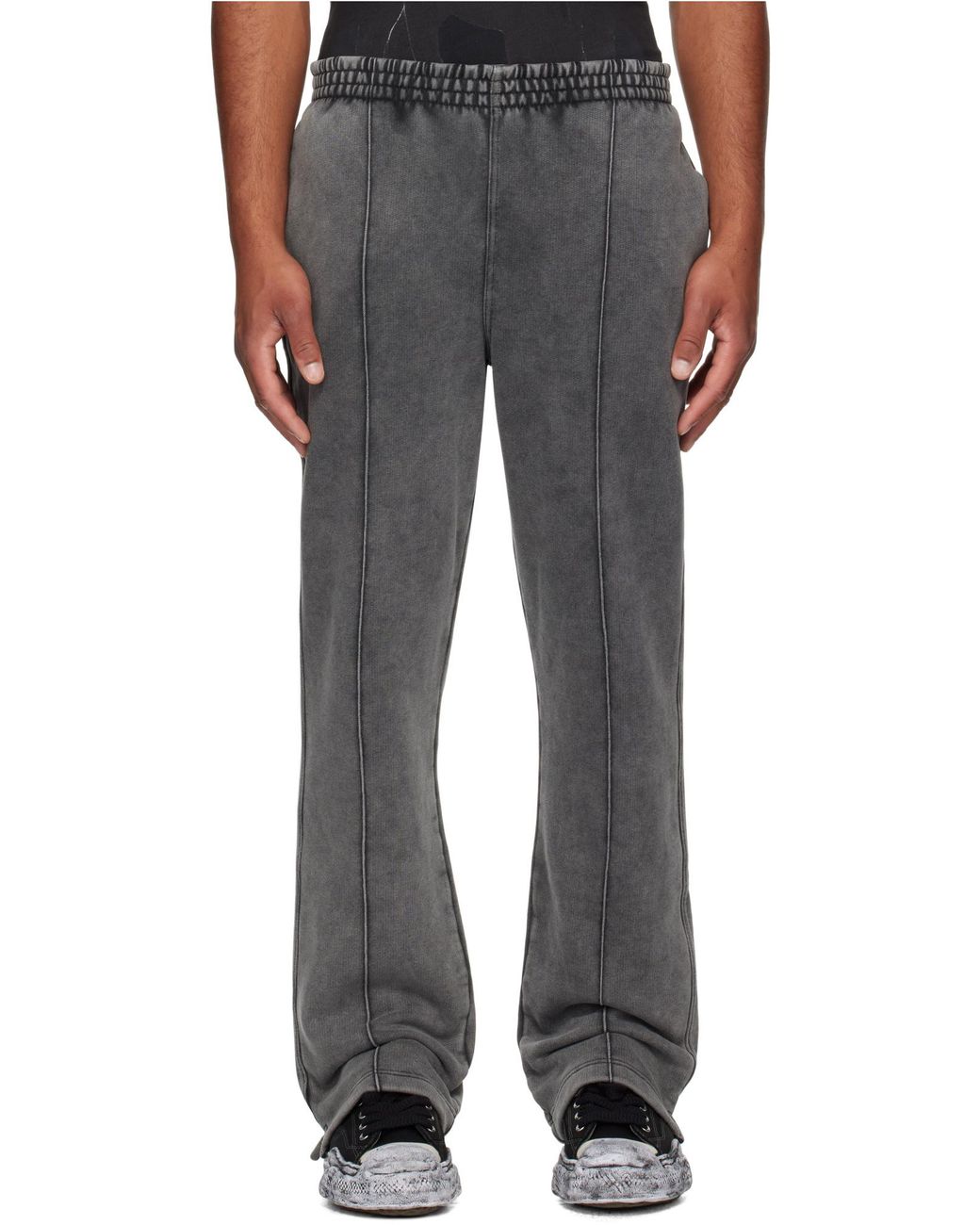 Represent Gray Elastic-Waist Straight-Leg Pants for men