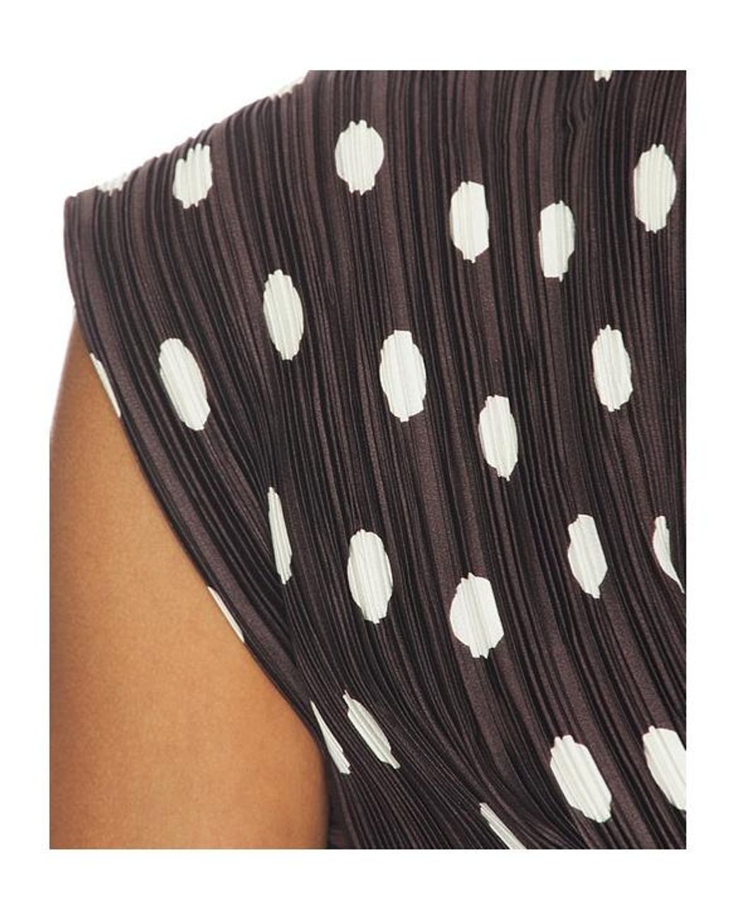 Cult Gaia Black Polka-Dot Pleated Dress